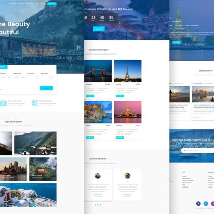 tournest travel agency free html5 responsive template by themesine