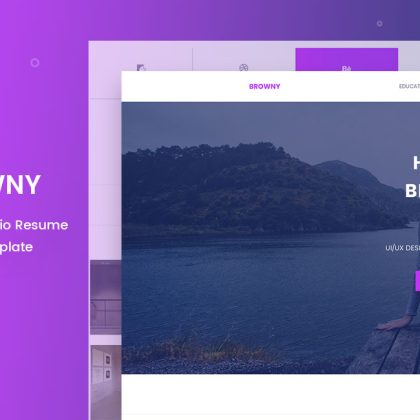 browny one page bootstrap html5 resume template free donwload