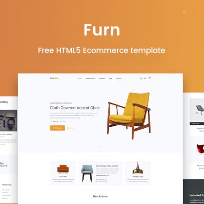 free responsive ecommerce template furn banner