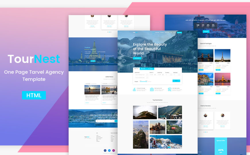 travel agency HTML5 website responsive template by themesine