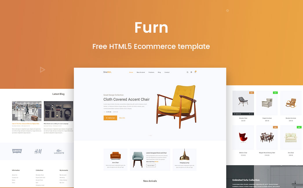 free responsive ecommerce template furn banner